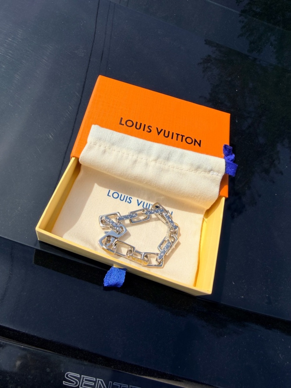Louis Vuitton Polished Silver-Tone Link Bracelet